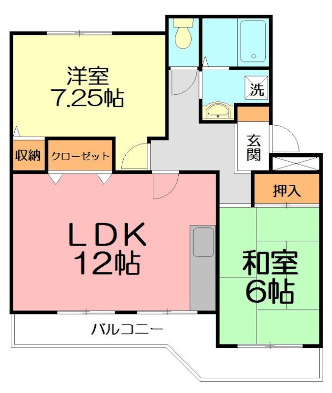 ヴィラ水澤 107号室 間取り