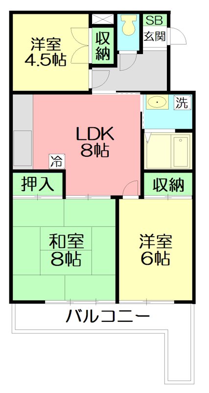 グレースナイン湘南 302号室 間取り