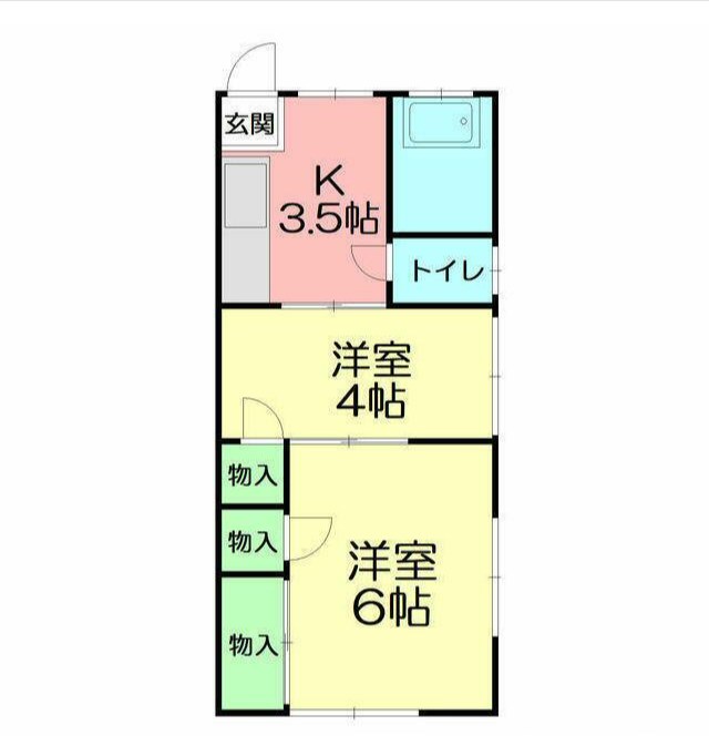 第1オキタハイム 1号室 間取り