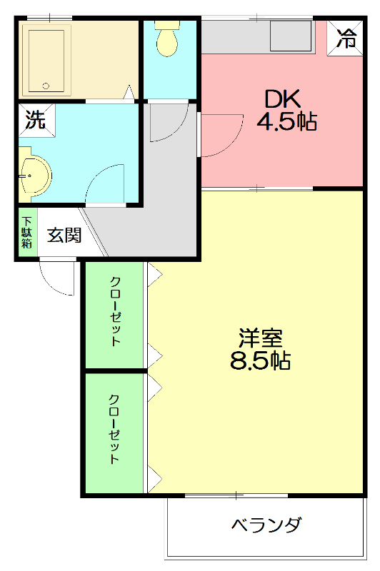 シャルム松風 201号室 間取り