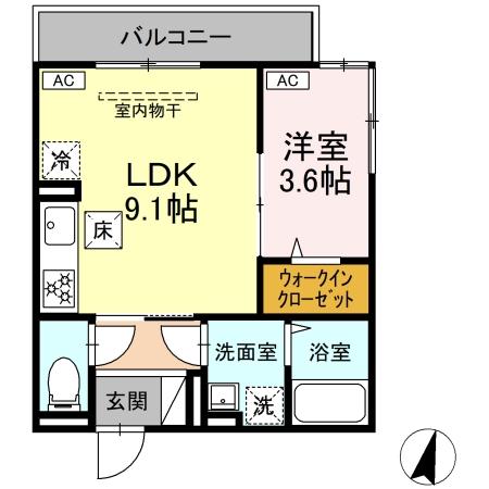 D’Tribute湘南台 A 105号室 間取り