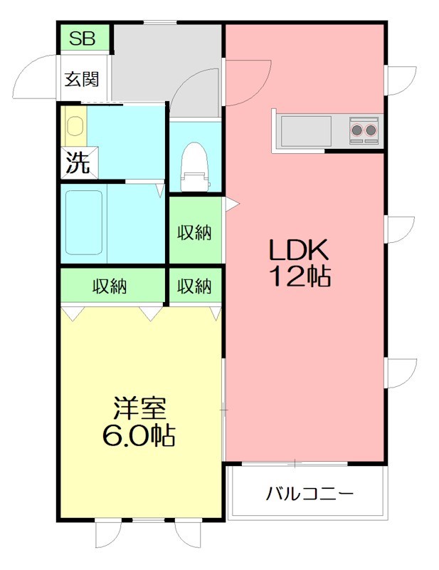 サンフラワー中海岸 305号室 間取り