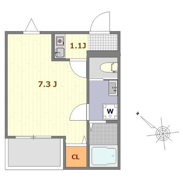 ウェルスフィールド湘南 B棟 305号室 間取り