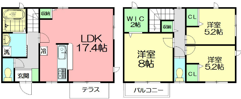 COURTⅢ A-3号室 間取り