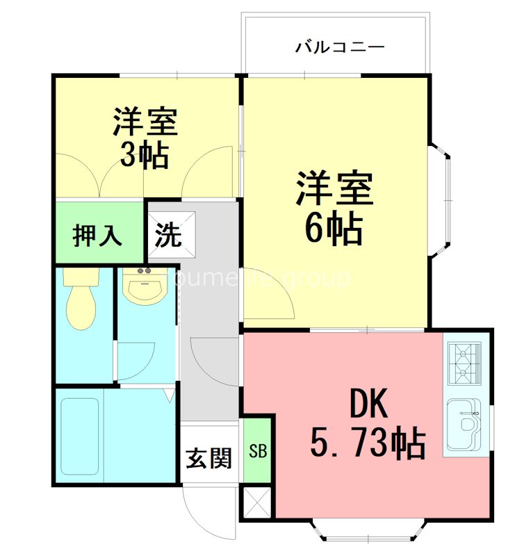パークサイド立場 203号室 間取り