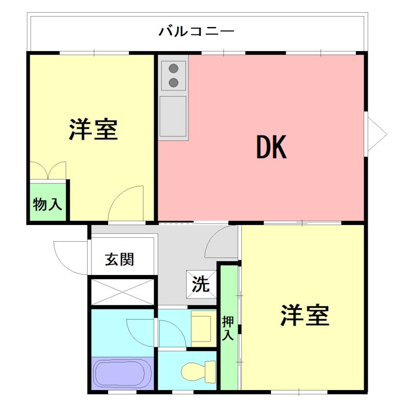 八幡台ヒルズ 103号室 間取り