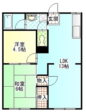 フォーブル酒匂D 102号室 間取り