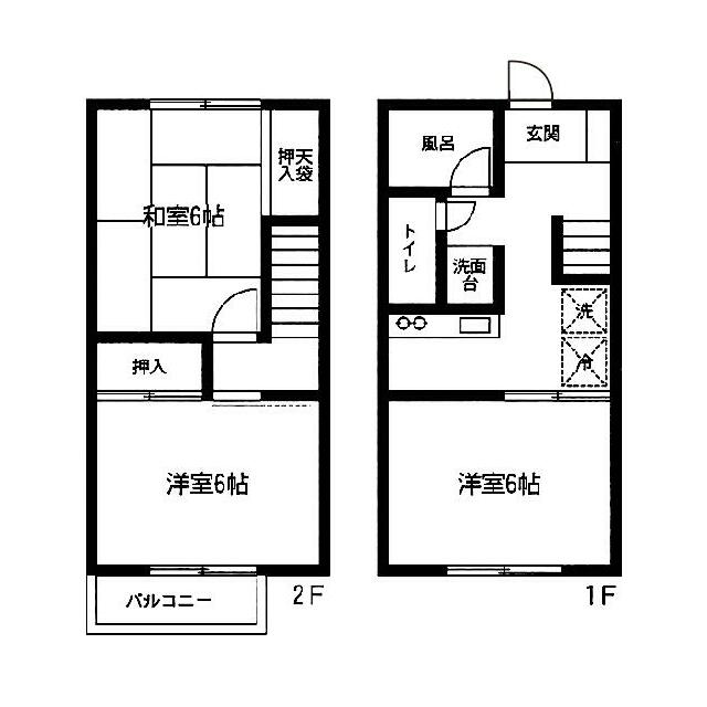 ジュネス中田 102号室 間取り