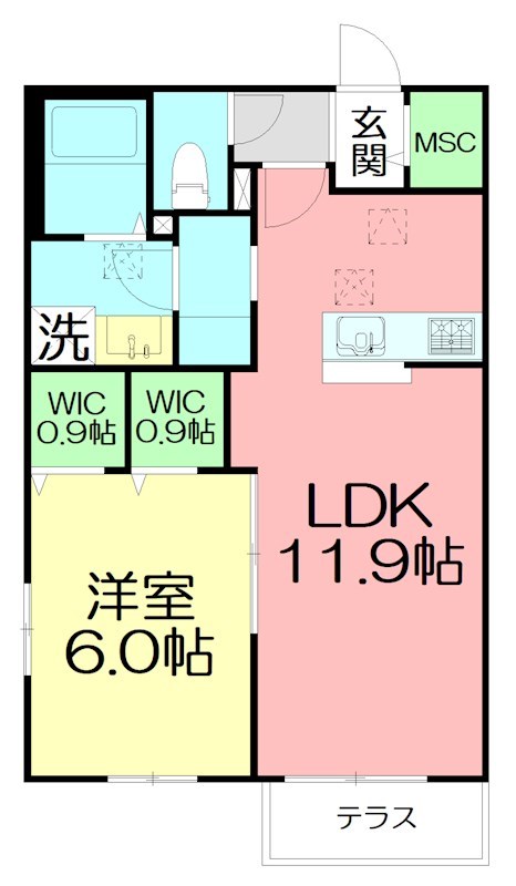 ｍａｌｍａ　ｋｕｇｅｎｕｍａ 105号室 間取り
