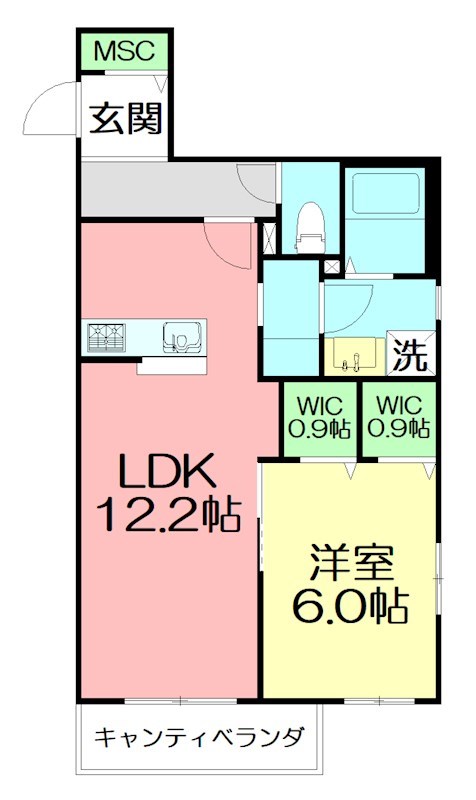 ｍａｌｍａ　ｋｕｇｅｎｕｍａ 203号室 間取り