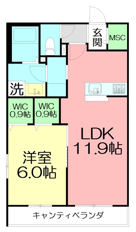 ｍａｌｍａ　ｋｕｇｅｎｕｍａ 205号室 間取り