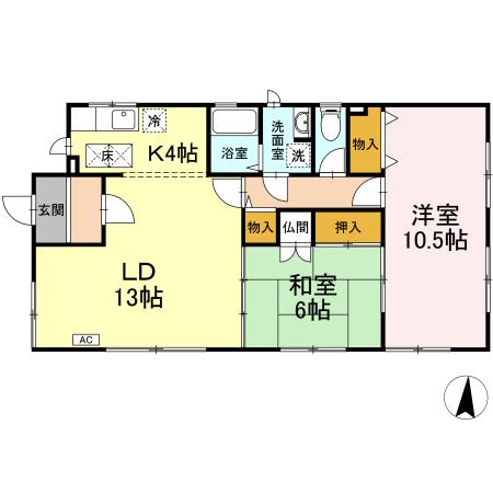 相澤ハイツ 101号室 間取り