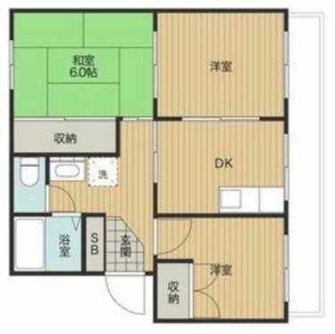 興津ハイツ 4-D号室 間取り