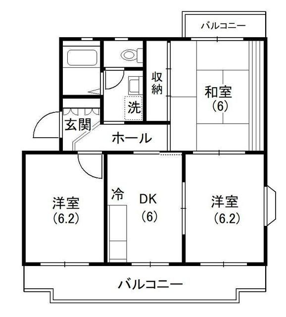 クレール川坂 301号室 間取り
