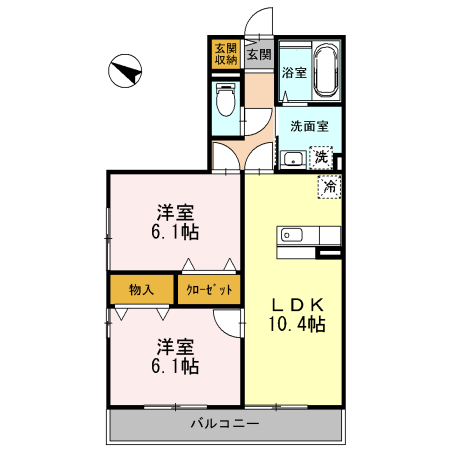 エスポワール開成 201号室 間取り