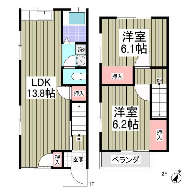 大磯ハイツB棟 1号室 間取り