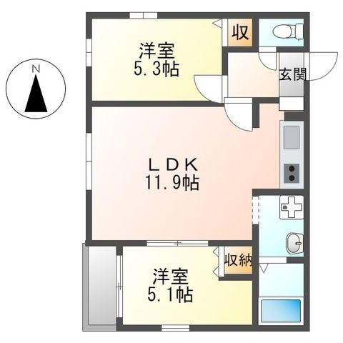 Luz solar(ルス　ソラール) 103号室 間取り