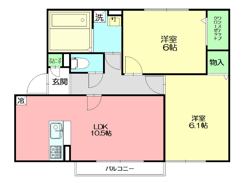 グリーンガーデン 201号室 間取り