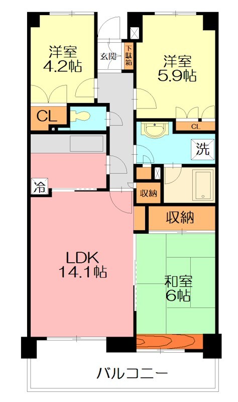 クエスト山手台 203号室 間取り