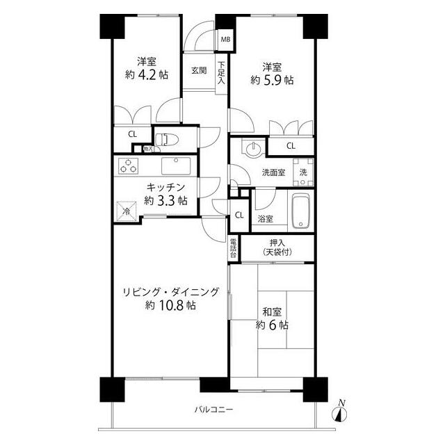 クエスト山手台 203号室 間取り
