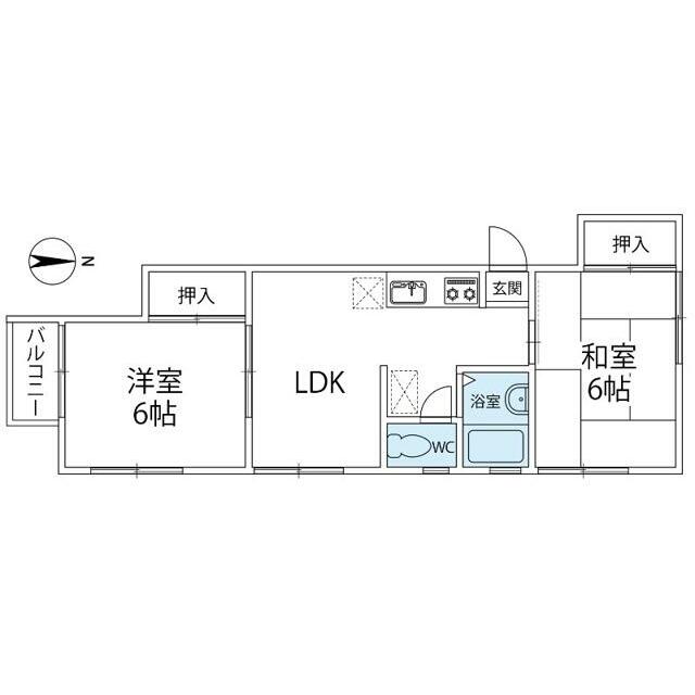 藤沢フラワーマンション 201号室 間取り