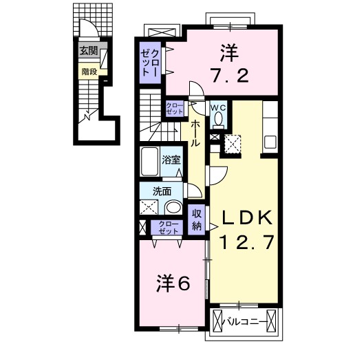 サニーヒルズノースＢ 202号室 間取り