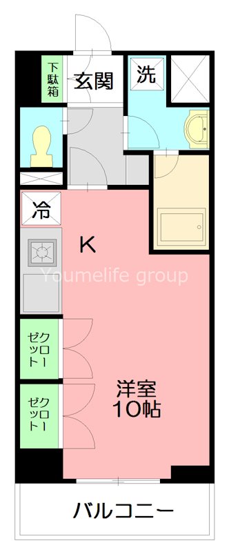 FACE S 601号室 間取り