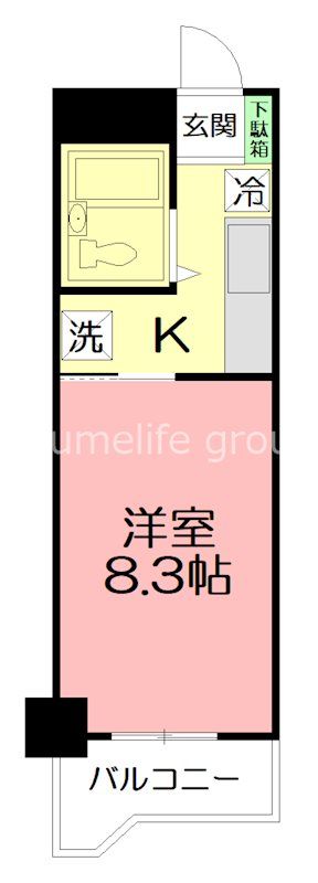 シャンベール湘南 306号室 間取り
