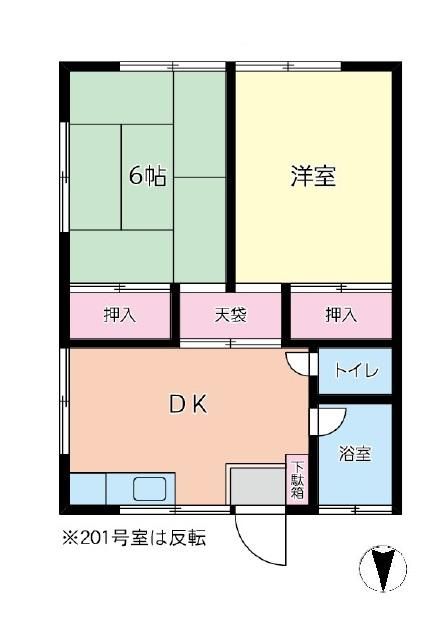 久保田コーポⅡ 102号室 間取り