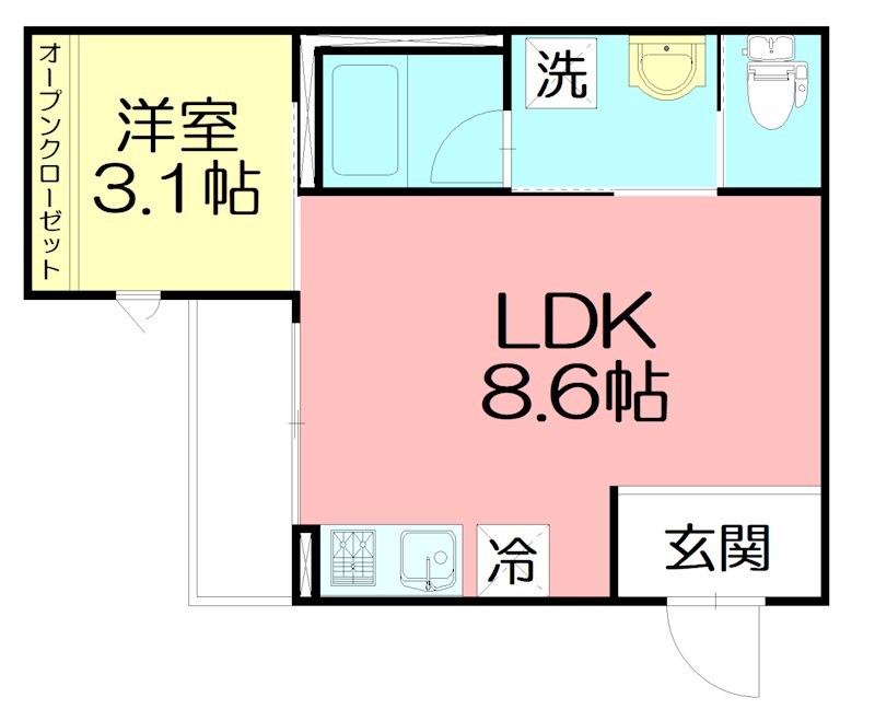 シーキューブ東海岸南 202号室 間取り