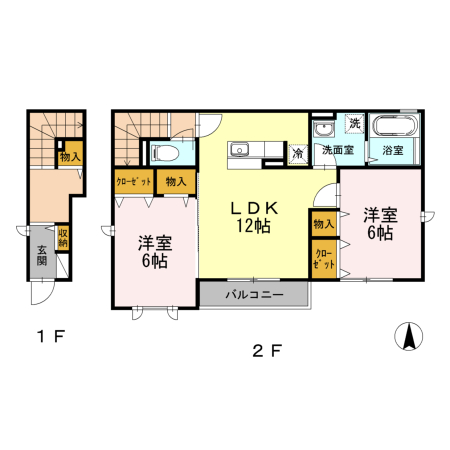 セレナ東海岸北A 201号室 間取り