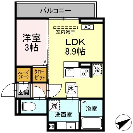 ウィステリア 101号室 間取り