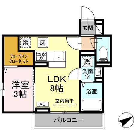 ウィステリア 103号室 間取り