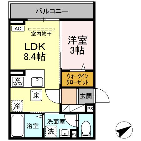 ウィステリア 105号室 間取り