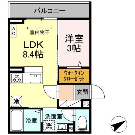 ウィステリア 205号室 間取り