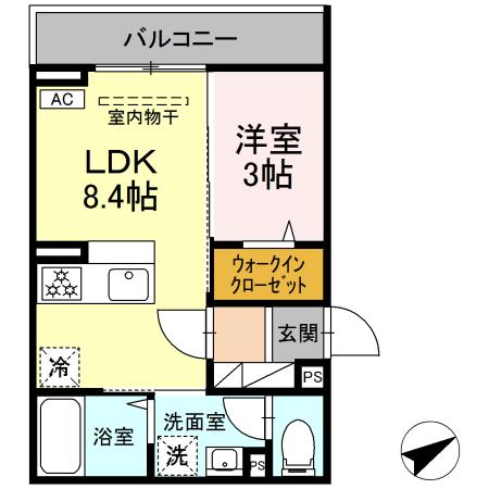ウィステリア 305号室 間取り