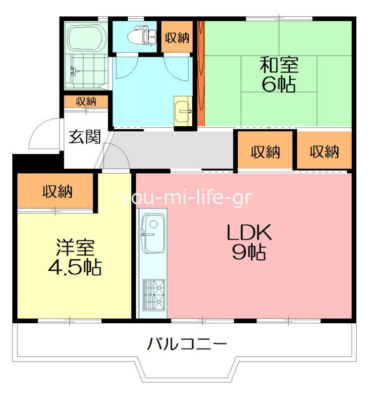 平塚高村団地 49号棟 501号室 間取り