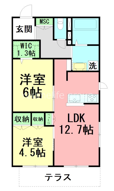 ｍａｉｓｏｎ　ｄｅ　風花 101号室 間取り