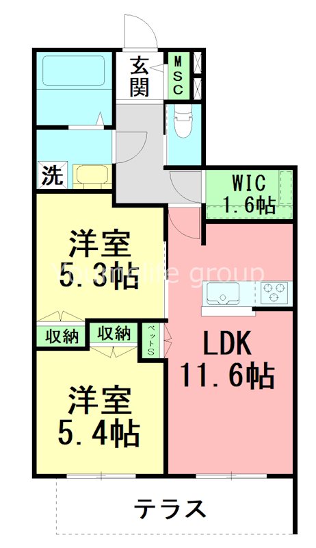 ｍａｉｓｏｎ　ｄｅ　風花 102号室 間取り