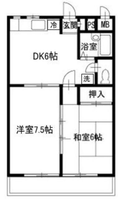 オークスＣ 303号室 間取り