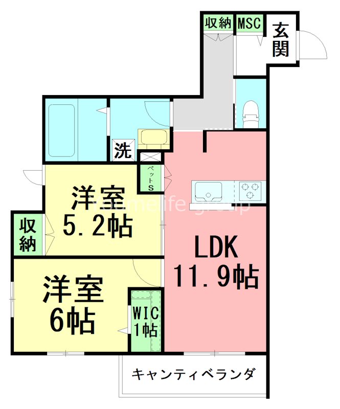 ｍａｉｓｏｎ　ｄｅ　風花 203号室 間取り