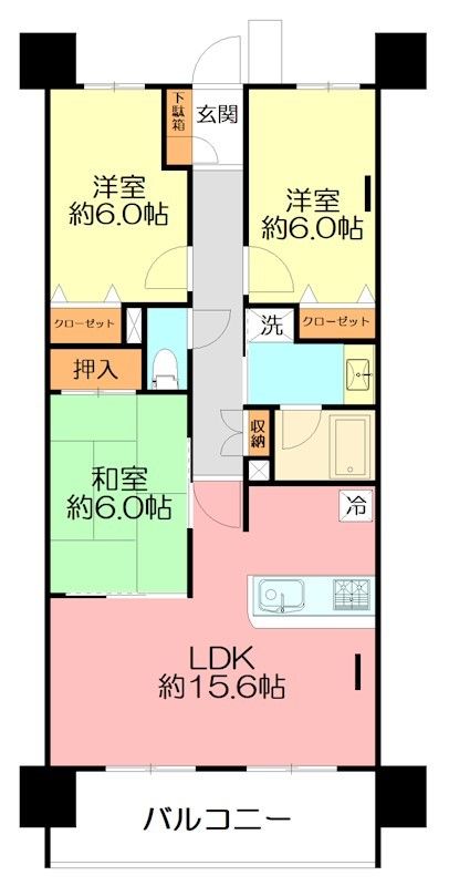 日神パレステージ本厚木リバースクエア 902号室 間取り