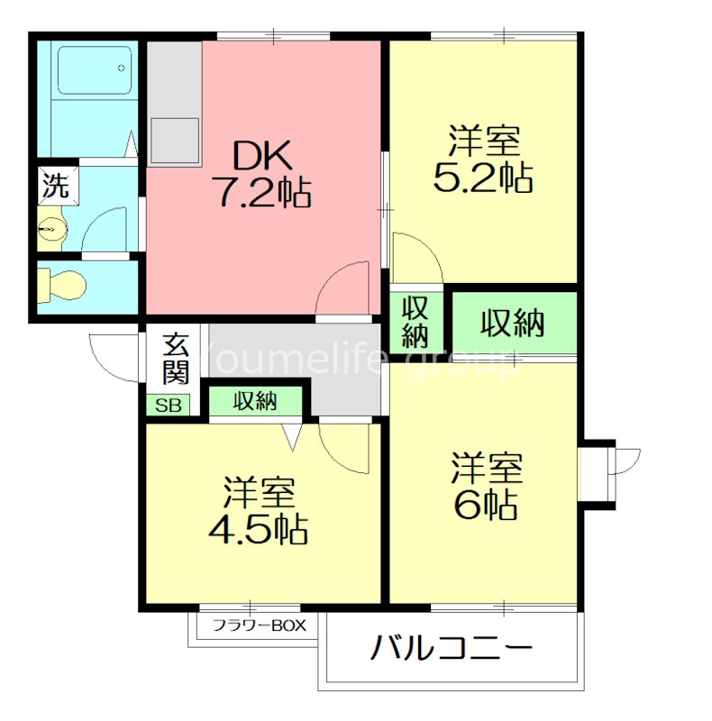 プランドールA 202号室 間取り
