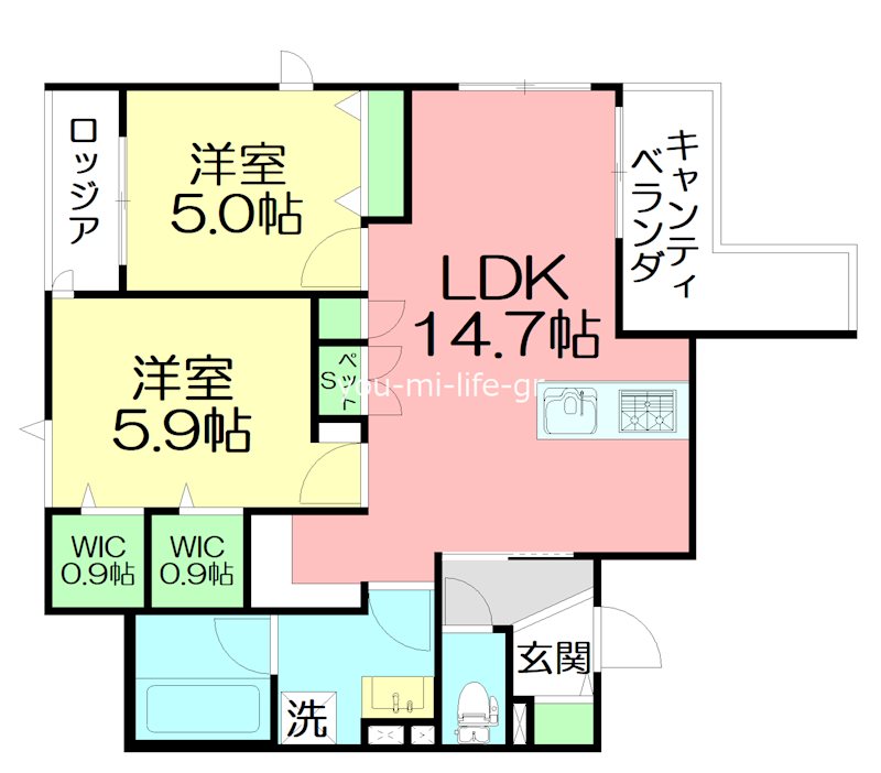 プルミエール湘南二宮Ⅱ 201号室 間取り