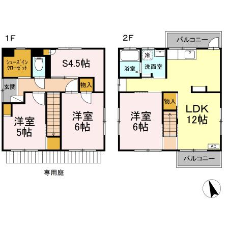 白旗戸建貸家 間取り