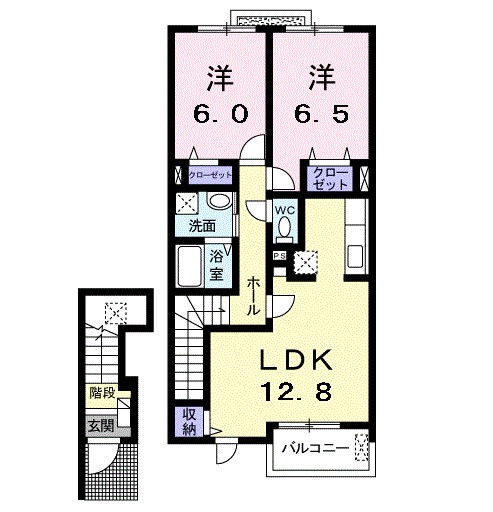 ワン　グレイン．Ｋ．Ｓ． 202号室 間取り