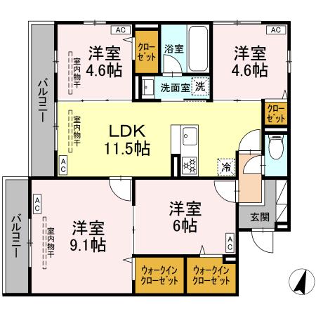 レジデンス湘南Ⅱ 302号室 間取り