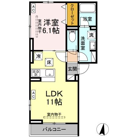 ソレアード中海岸 101号室 間取り