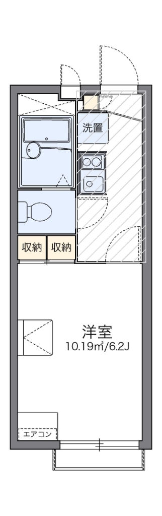 レオパレスカメリアⅢ 210号室 間取り