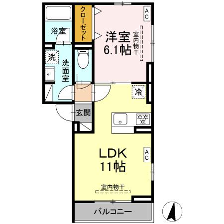 ソレアード中海岸 302号室 間取り